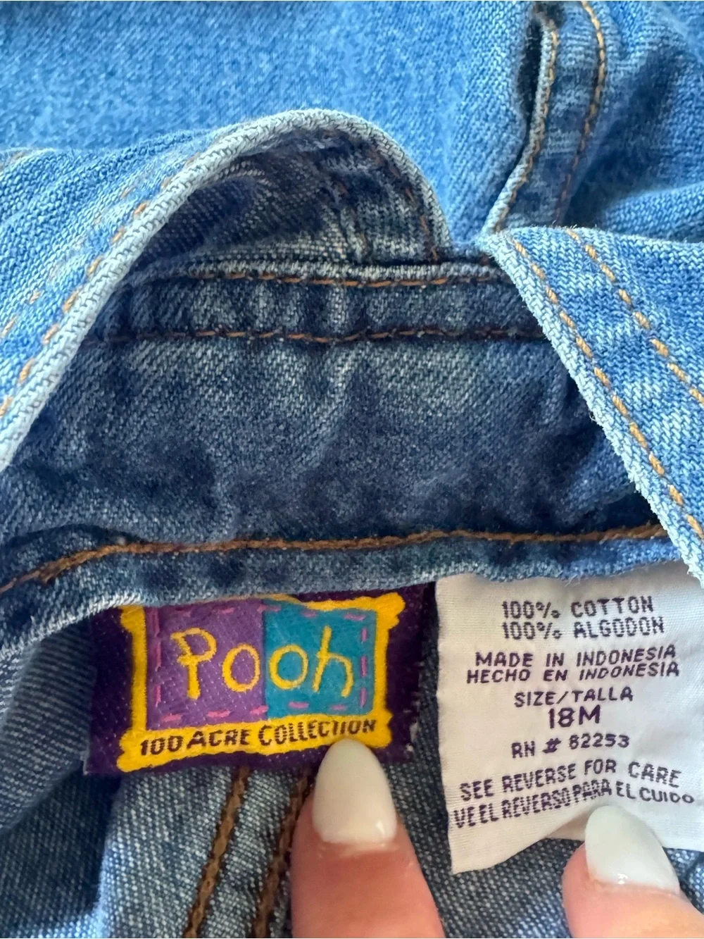 Winnie the Pooh Blue Denim Overalls for Toddler